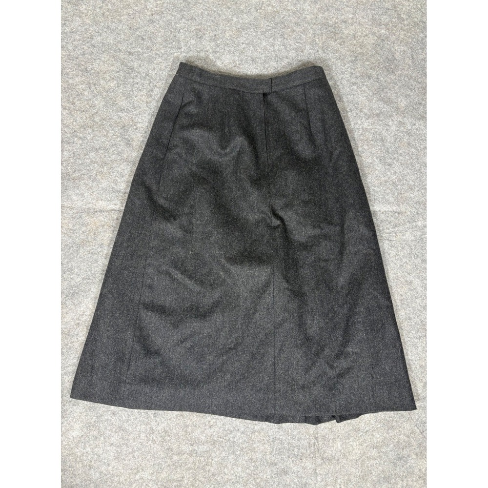 Breckenridge Women's Wool‎ Blend Pleated Midi Skirt Size 10 Charcoal Gray